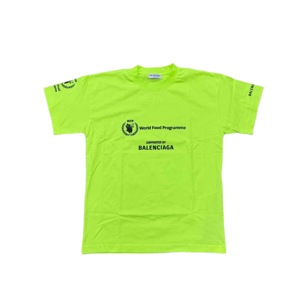 Balenciaga T-Shirt "WFP" Neon New Size XS