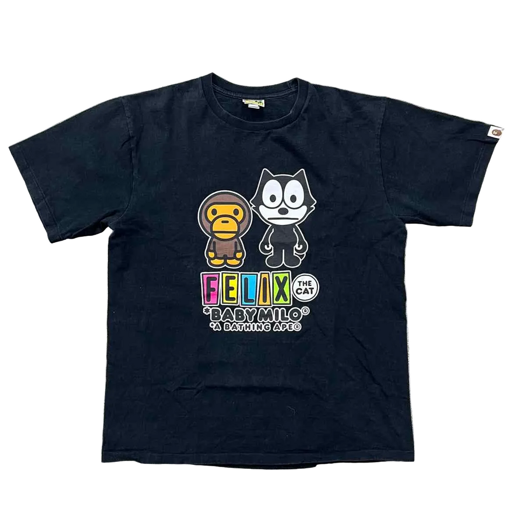 Bape T-Shirt "FELIX THE CAT" Black Used Size XL