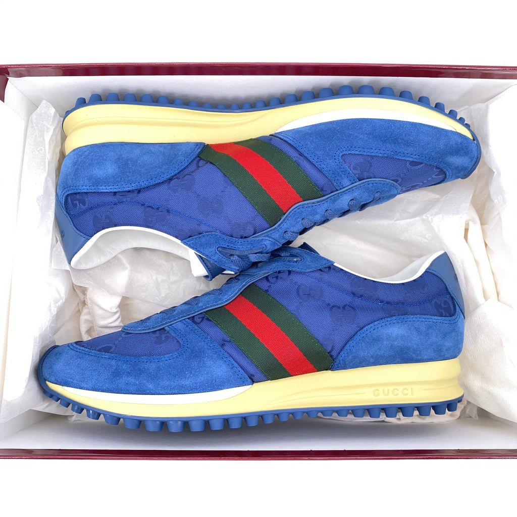 Gucci Low Top "Re-Motion Canvas Blue"  New Size 10.5G