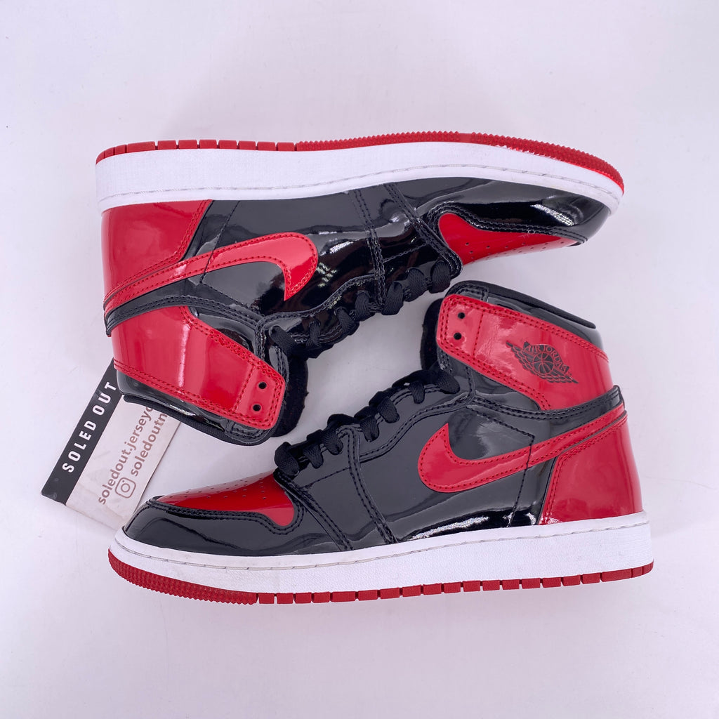 Air Jordan (GS) 1 Retro High OG "Patent Bred" 2021 Used Size 7Y