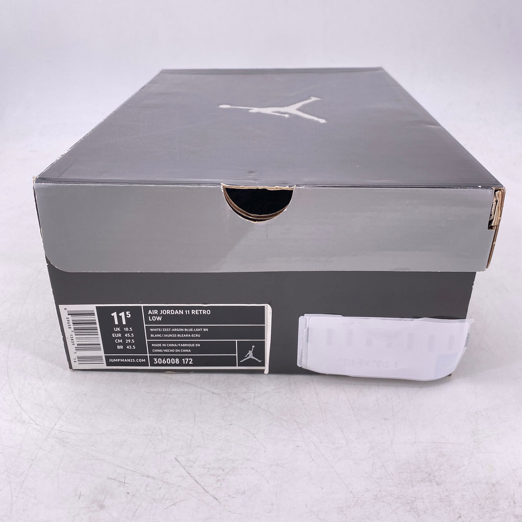 Air Jordan 11 Retro Low IE "White Argon Blue" 2007 Used Size 11.5
