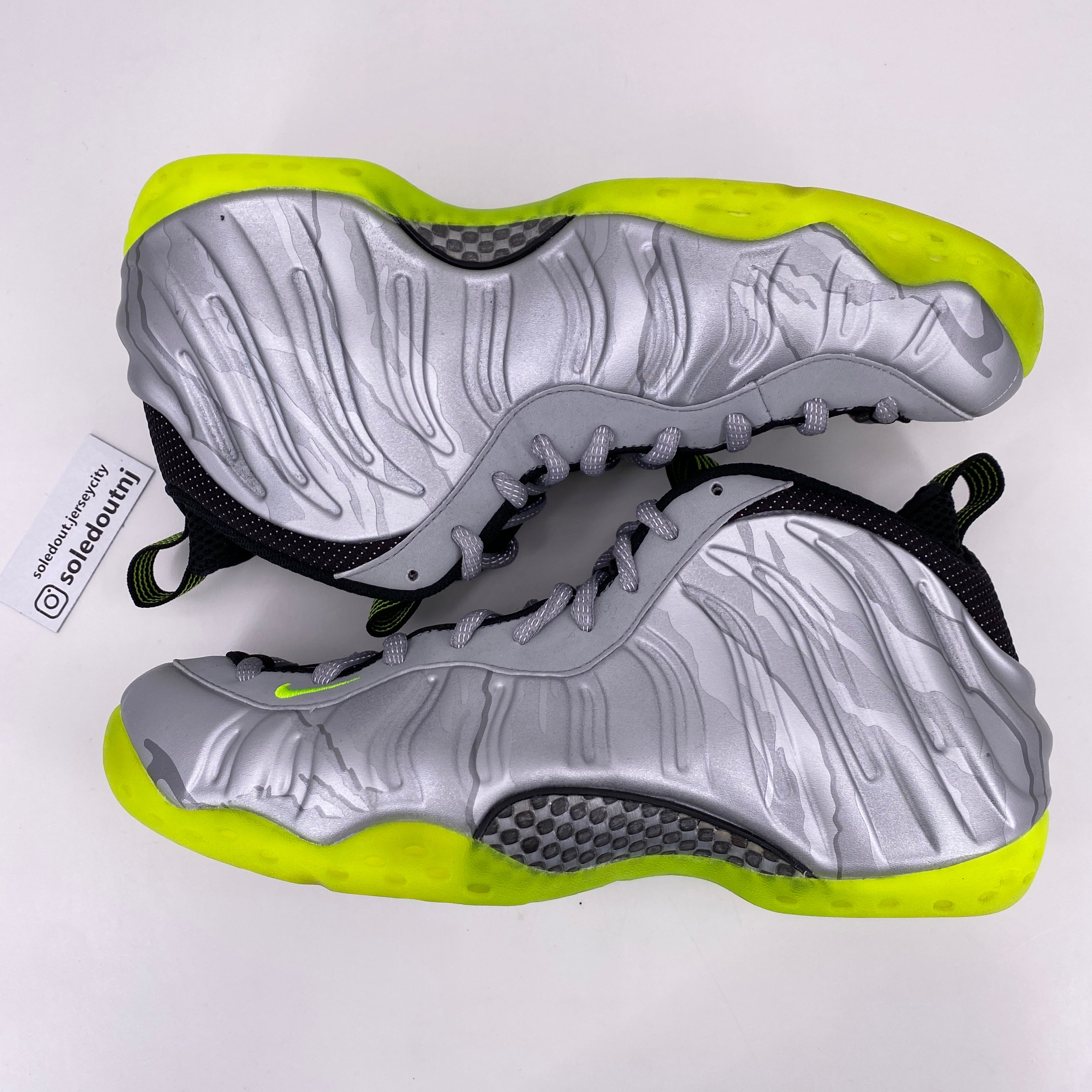 Nike Air Foamposite One &quot;Silver Volt Camo&quot; 2014 Used Size 10