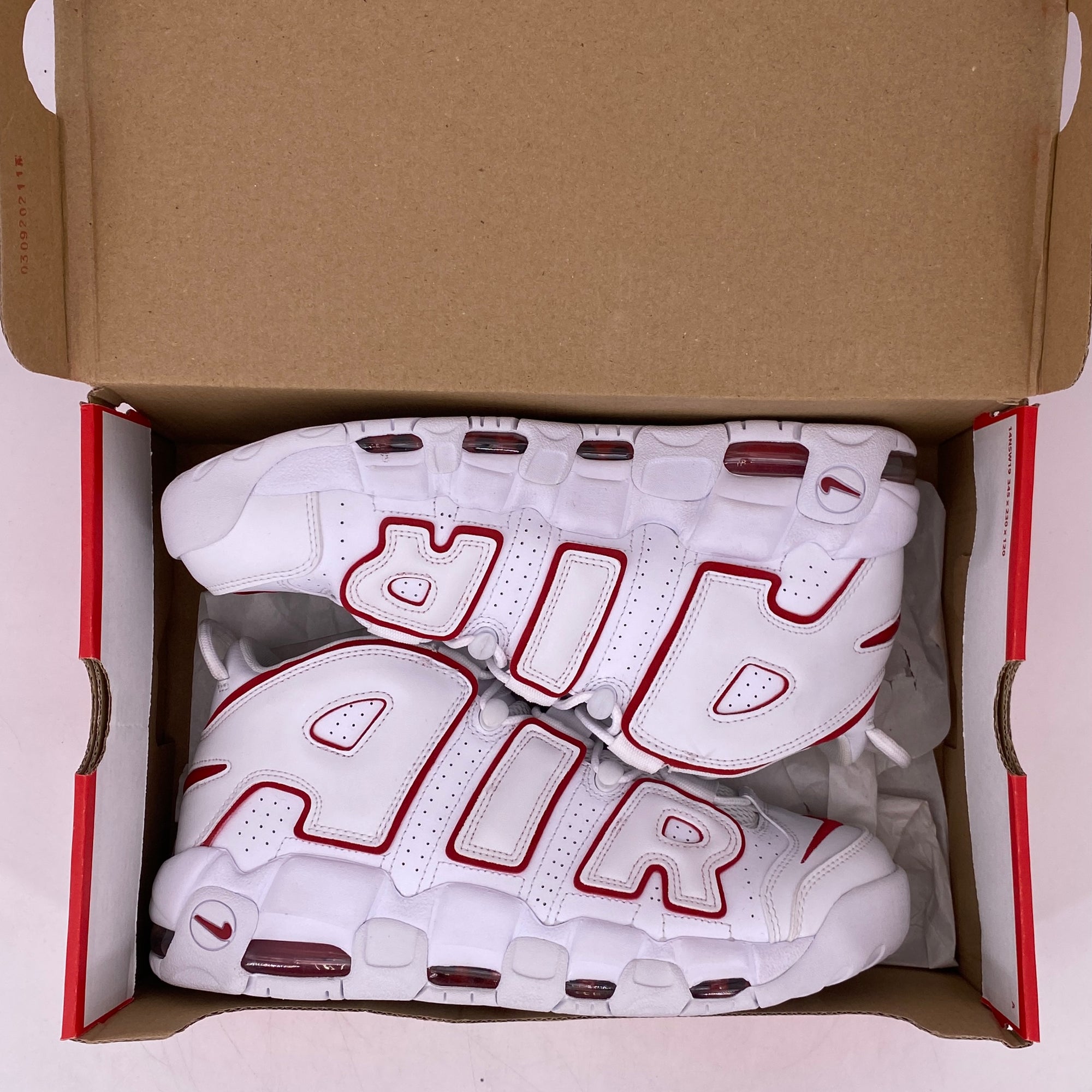 Nike Air More Uptempo &quot;White Varsity Red&quot; 2021 Used Size 10.5