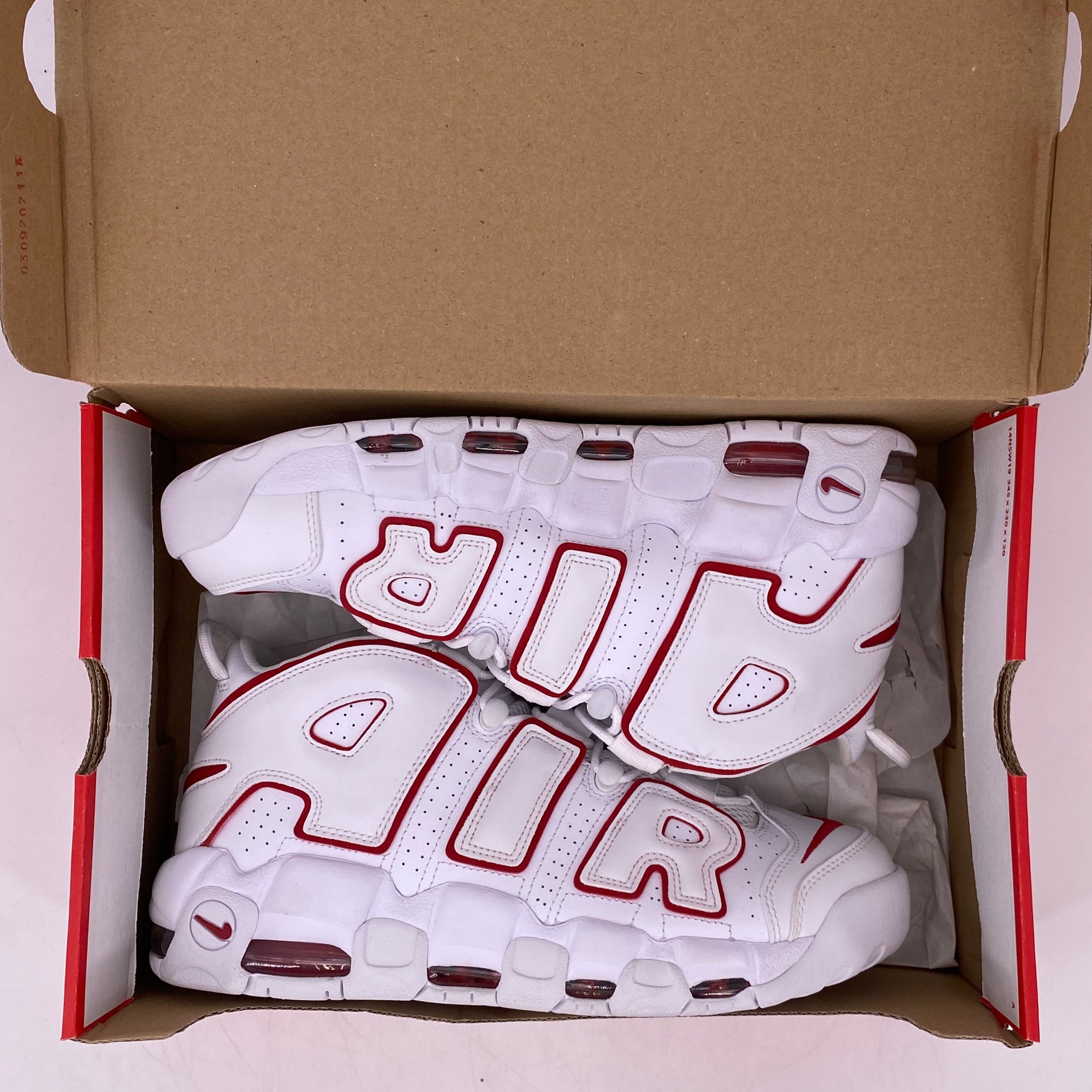 Nike Air More Uptempo &quot;White Varsity Red&quot; 2021 New Size 10.5