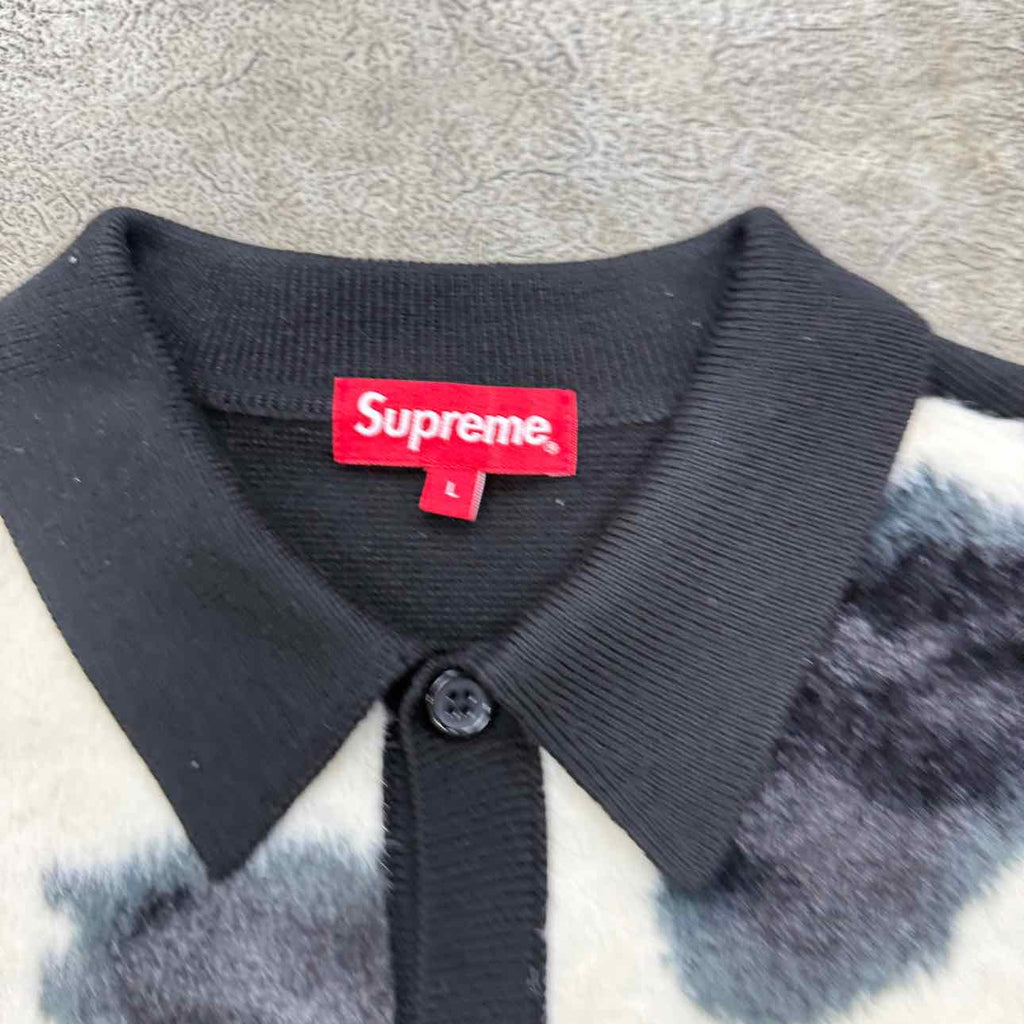 Supreme Cardigan "COW PRINT" Black Used Size L