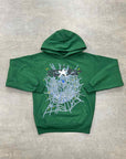 Sp5der Hoodie "WEB" Hunter Green New Size 2XL