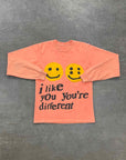 CPFM Long Sleeve "I LIKE YOU YOU'RE DIFFERENT" Peach Used Size S