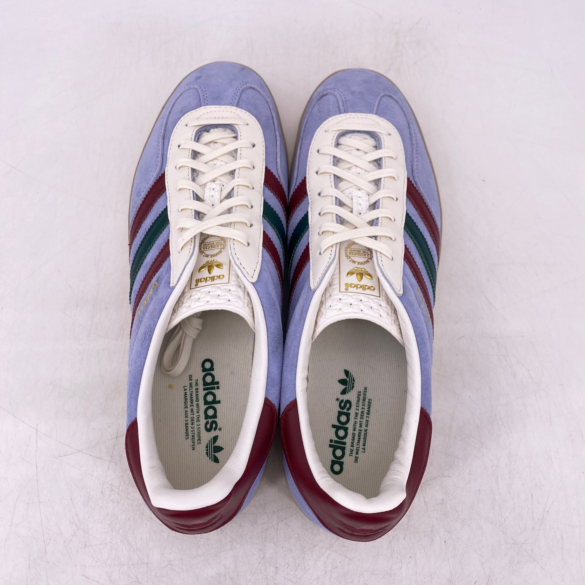 Adidas Gazelle Indoor &quot;Blue Dawn Collegiate Burgundy&quot; 2023 Used Size 13