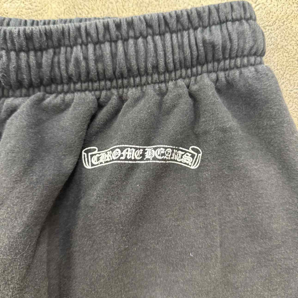 Chrome Hearts Sweatpants "VERTICAL LOGO" Black Used Size XL