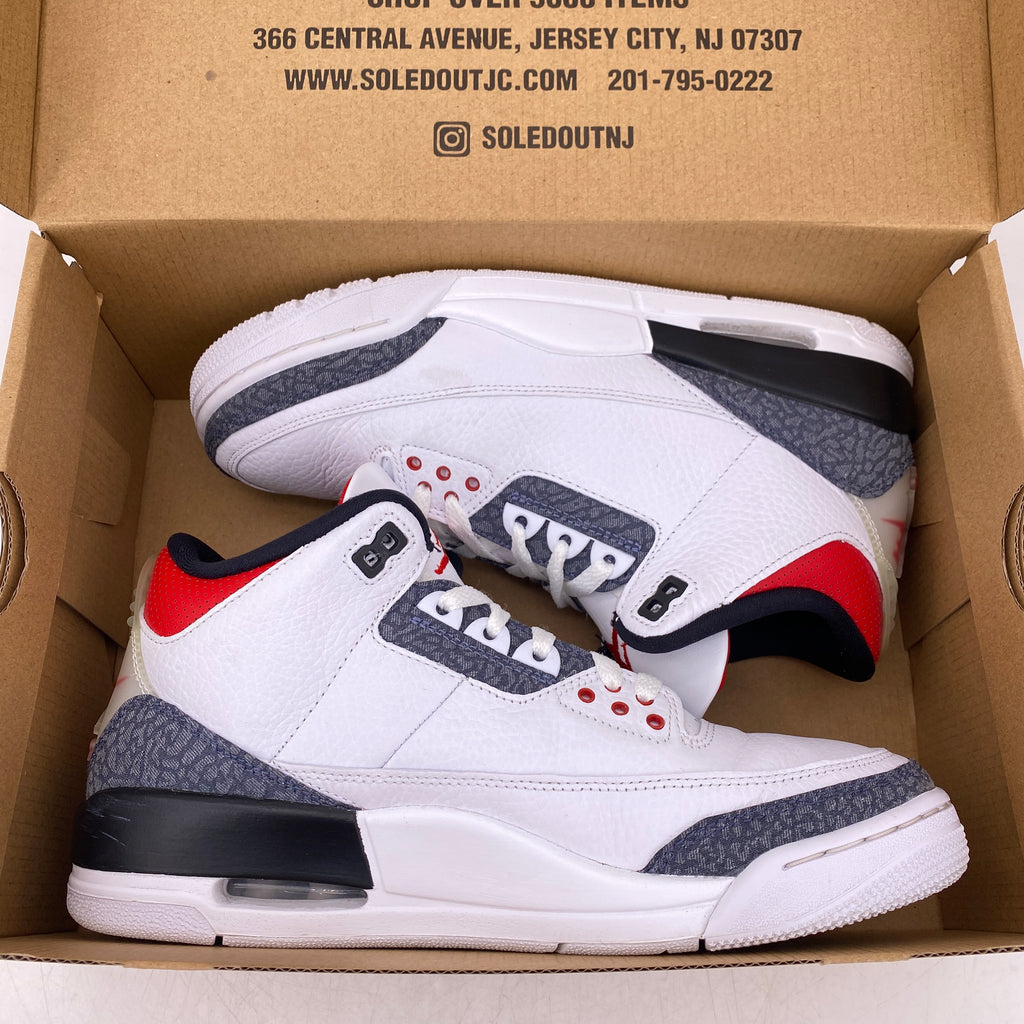 Air Jordan 3 Retro "Fire Red Denim" 2020 Used Size 9