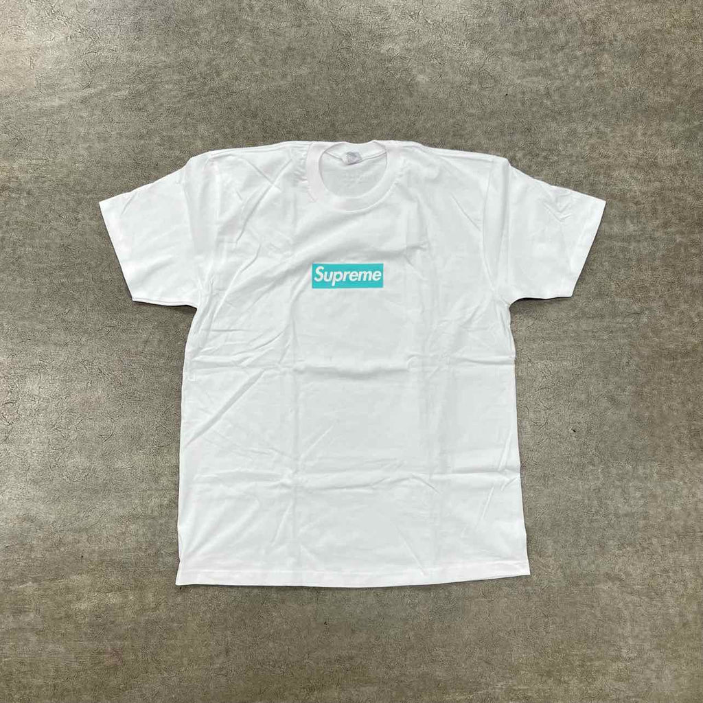Supreme T-Shirt "TIFFANY BOX LOGO" White New Size L