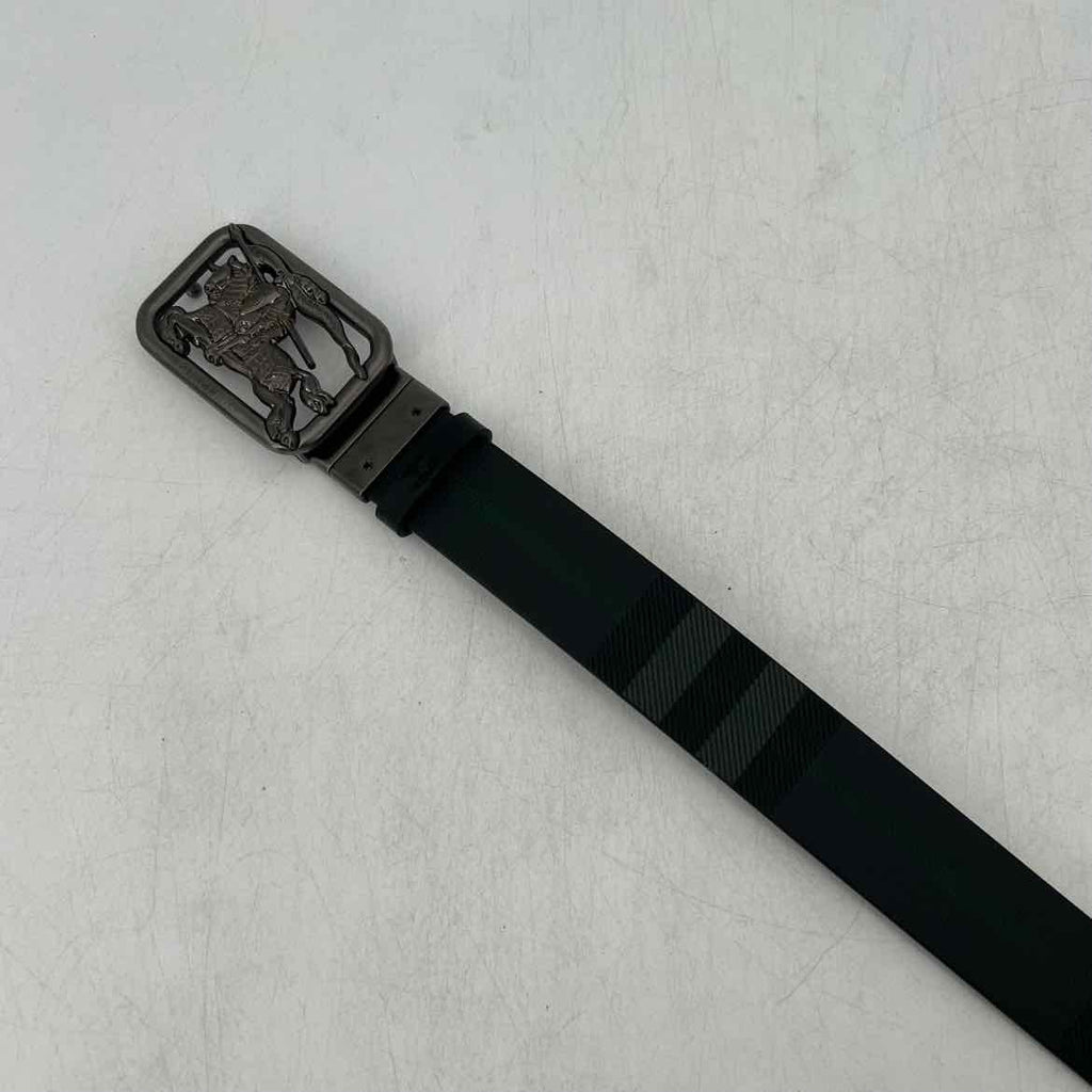 Burberry Belt "REVERSIBLE CHECK RIDER" New Black Size 32