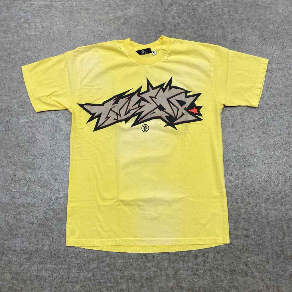 Hellstar T-Shirt "CRACKED" Yellow New Size 2XL