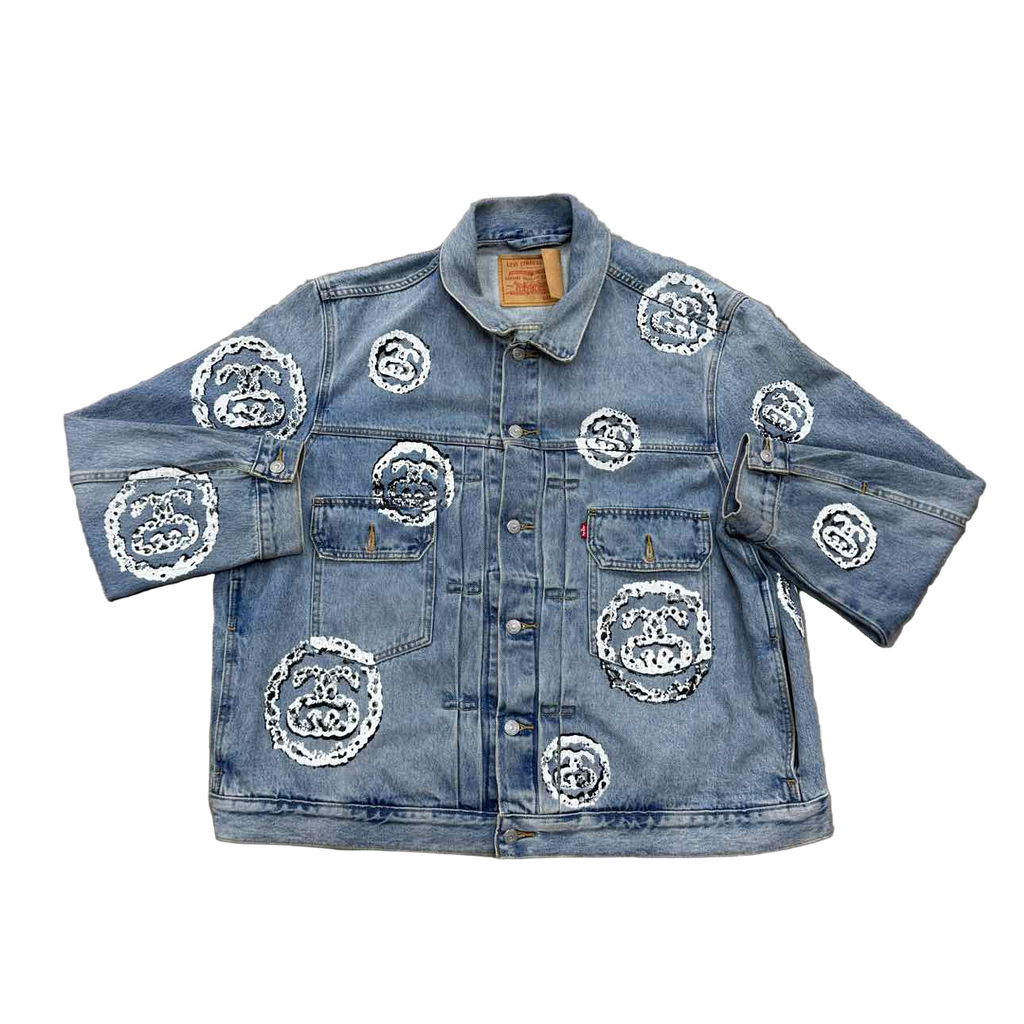 Denim Tears Jacket "STUSSY" Blue Used Size 2XL