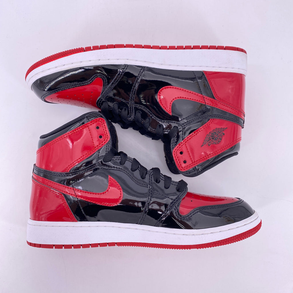 Air Jordan (GS) 1 Retro High OG "Patent Bred" 2021 Used Size 7Y