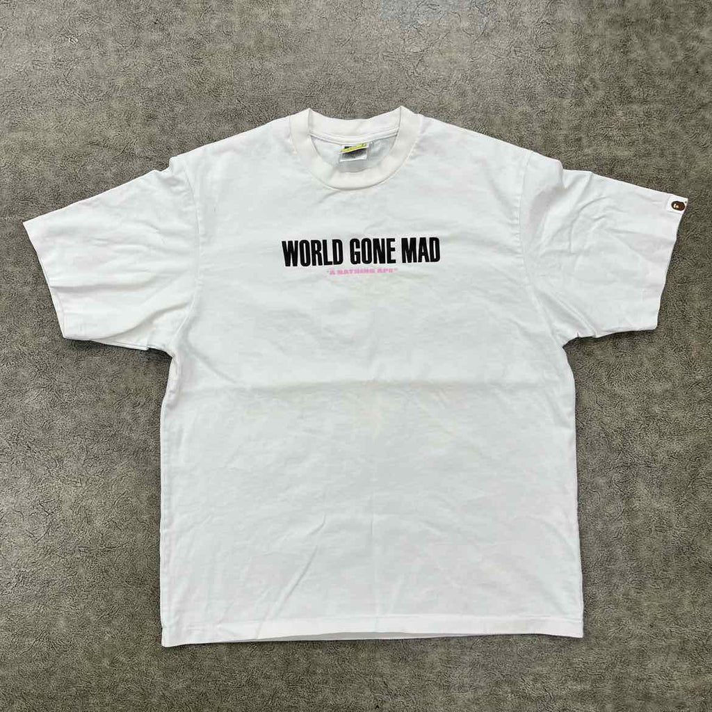 Bape T-Shirt "SLOGAN" White Used Size S