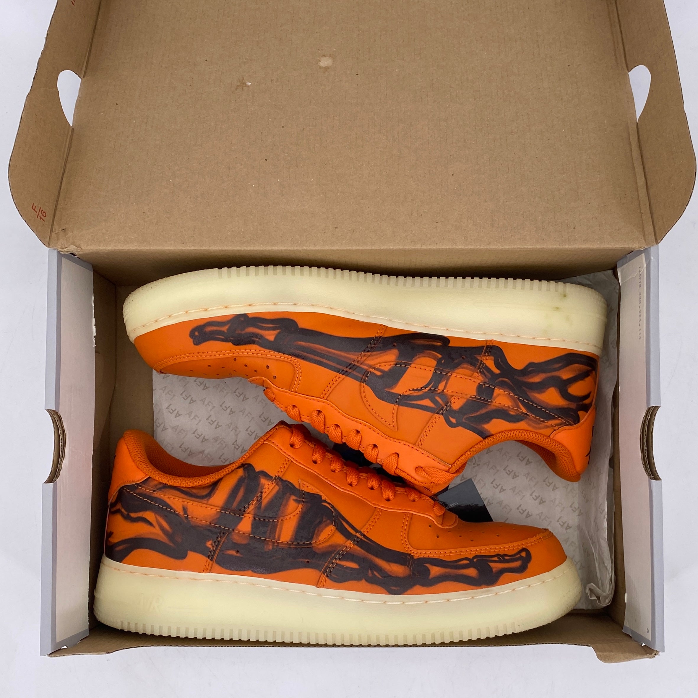 Nike Air Force 1 Low &quot;Orange Skeleton&quot; 2020 Used Size 10