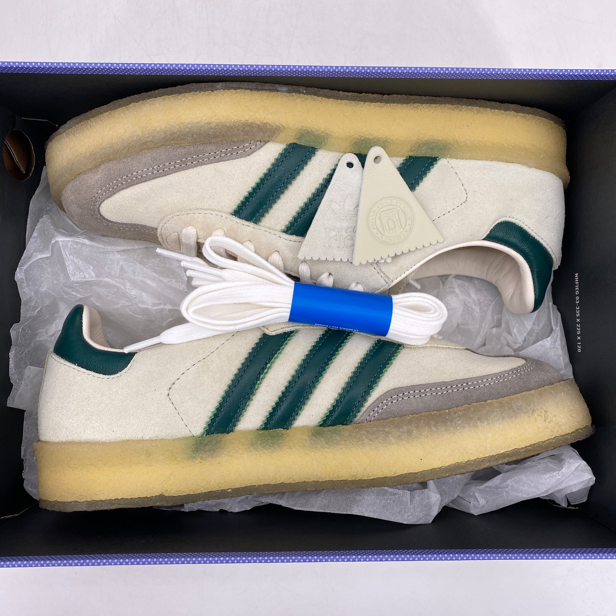 Adidas Clarks Samba &quot;Ronnie Fieg White Green&quot; 2023 Used Size 8.5