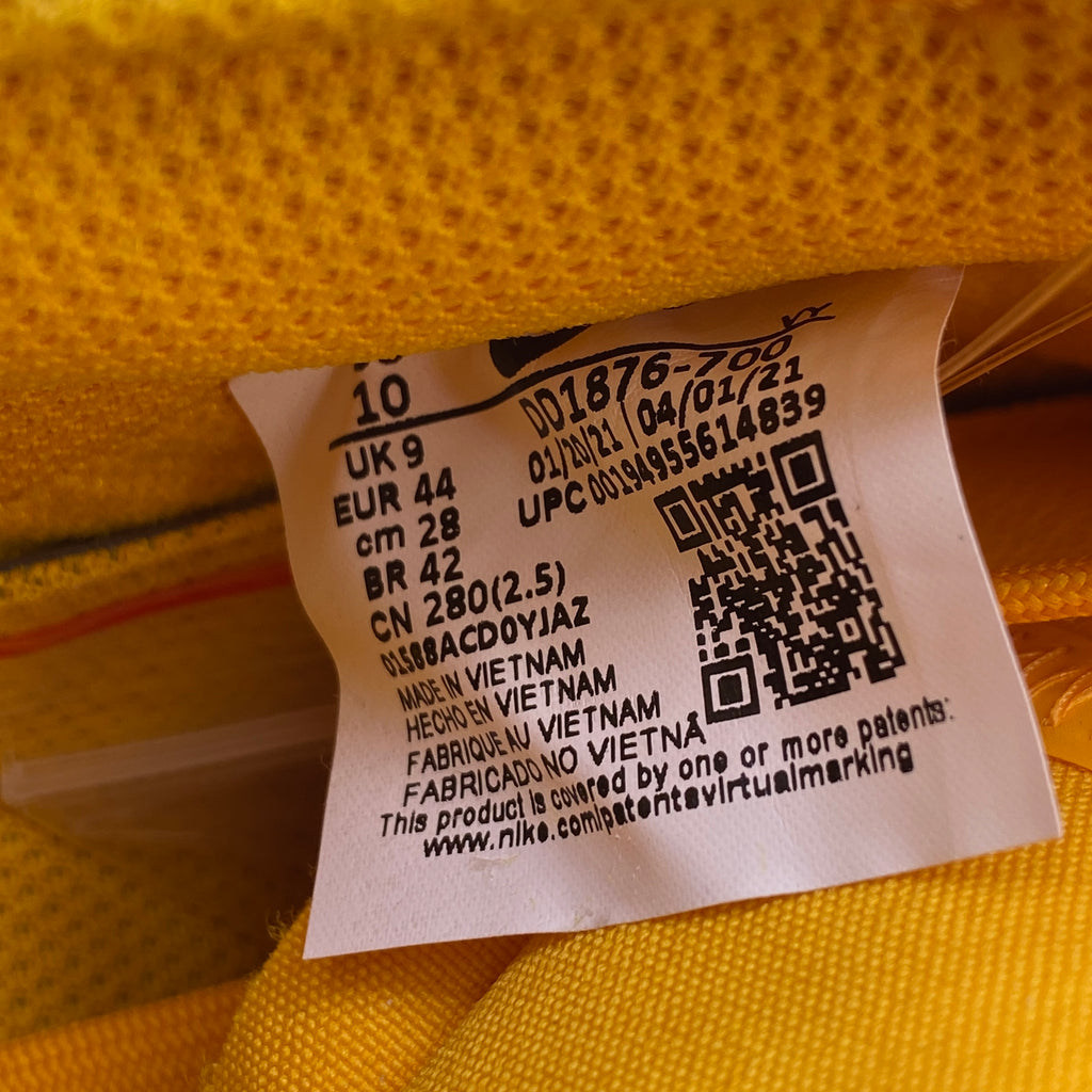 Nike Air Force 1 Low / OW "University Gold" 2021 New Size 10