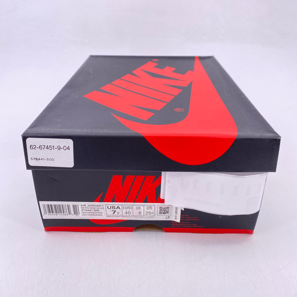 Air Jordan (GS) 1 Retro High "Court Purple 2.0" 2020 New Size 7Y