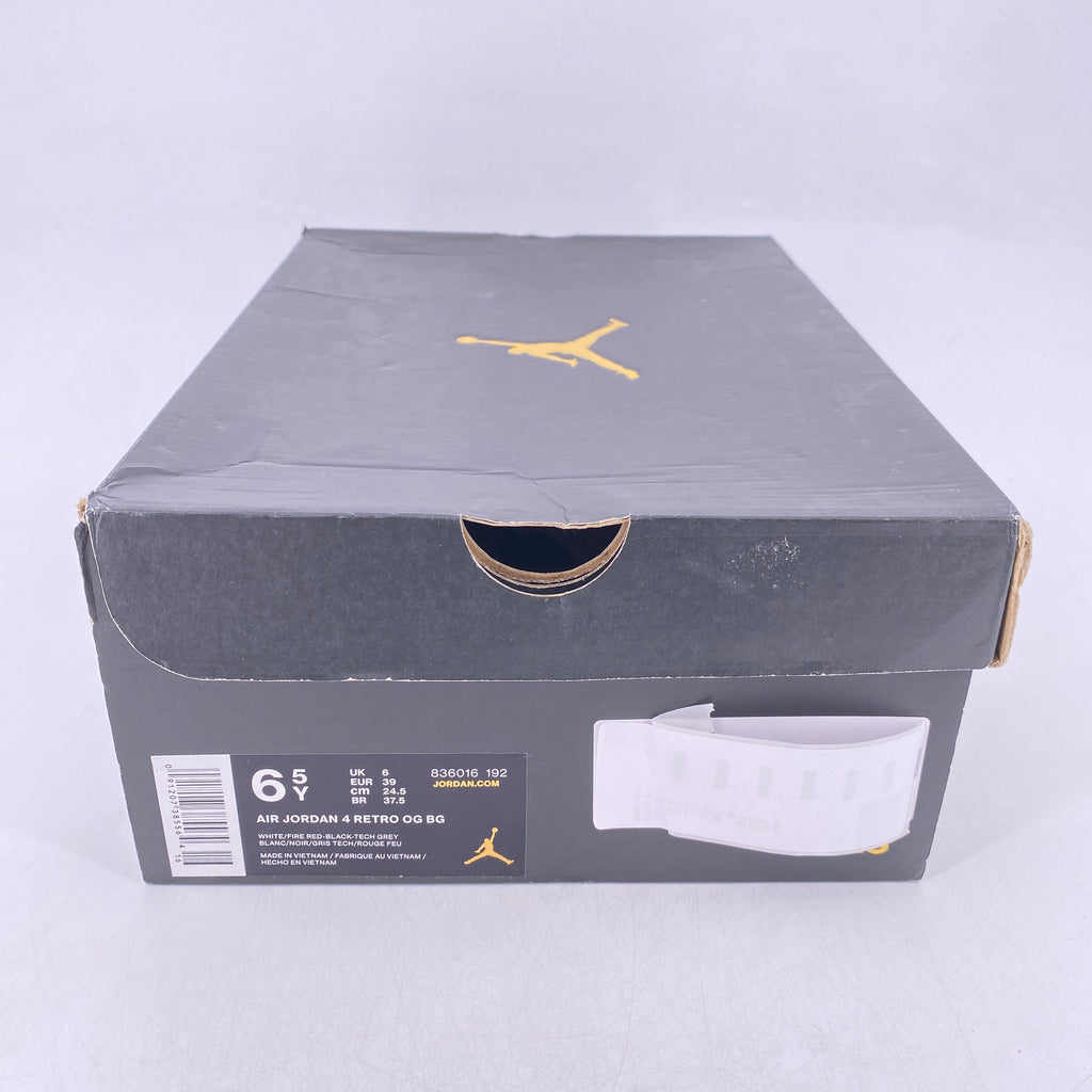 Air Jordan (BG) 4 Retro "White Cement" 2016 Used Size 6.5Y