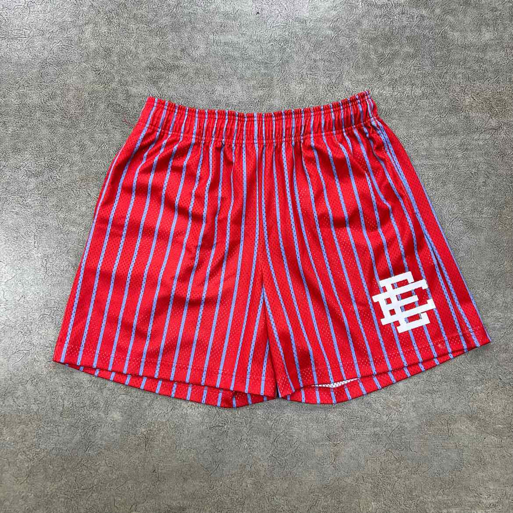 Eric Emanuel Mesh Shorts "PINSTRIPE" Red Used Size L
