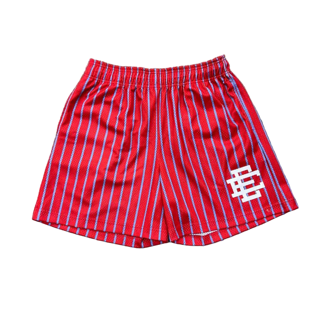 Eric Emanuel Mesh Shorts "PINSTRIPE" Red Used Size L