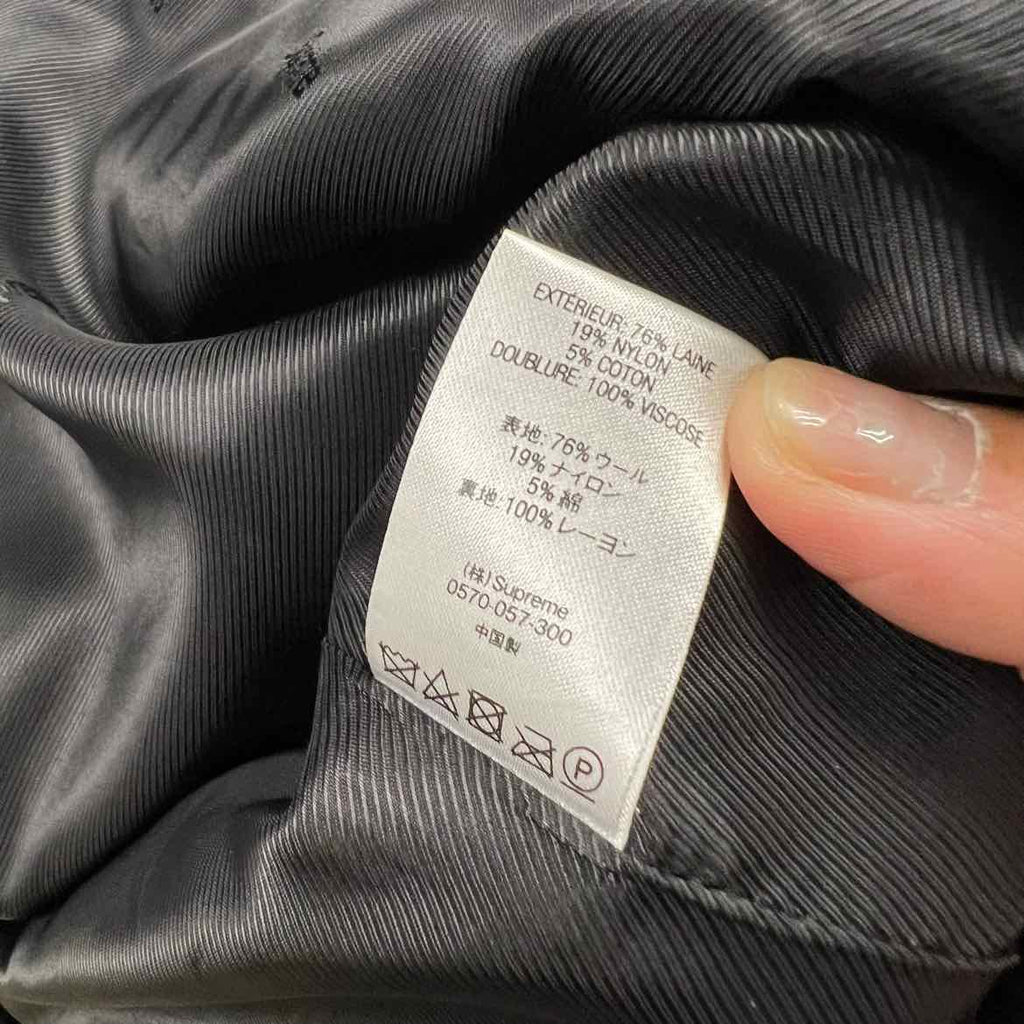 Supreme Trench Coat "WINDOWPANE" Black Used Size XL