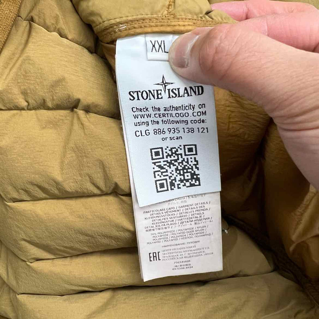Stone Island Jacket "PUFFER" Tan Used Size 2XL