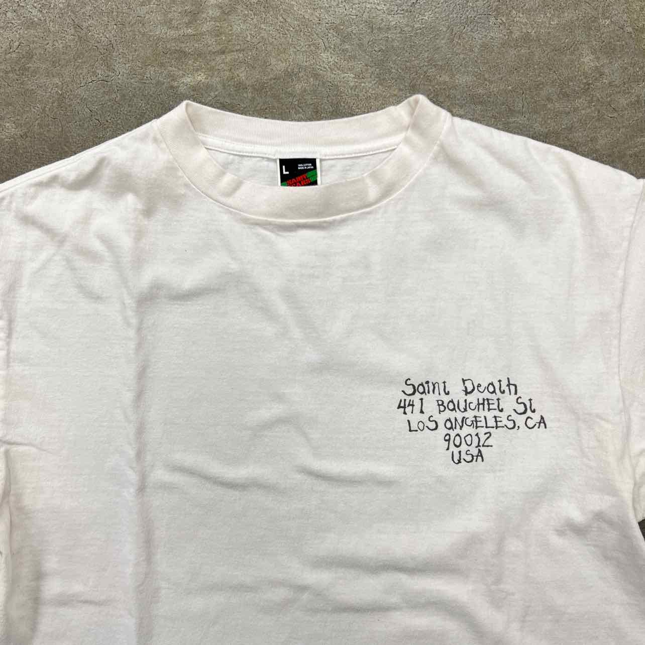 Saint Michael T-Shirt &quot;SAINT DEATH&quot; Cream Used Size L
