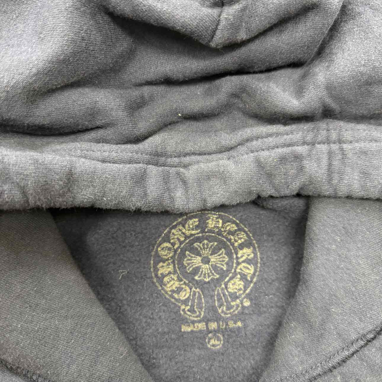 Chrome Hearts Hoodie &quot;VERTICAL LOGO&quot; Navy Used Size XL