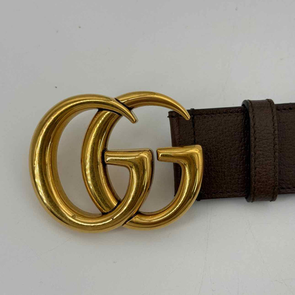 Gucci Belt "MONOGRAM" Used Brown Size 40