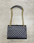 YSL Handbag "CASSANDRA ENVELOPE" New Black Size M