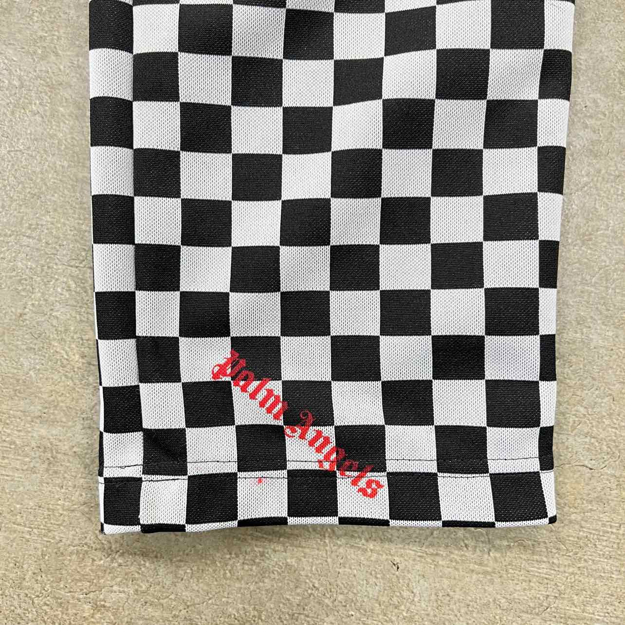 Palm Angels Track Pants "CHECKER" Black White Used Size S