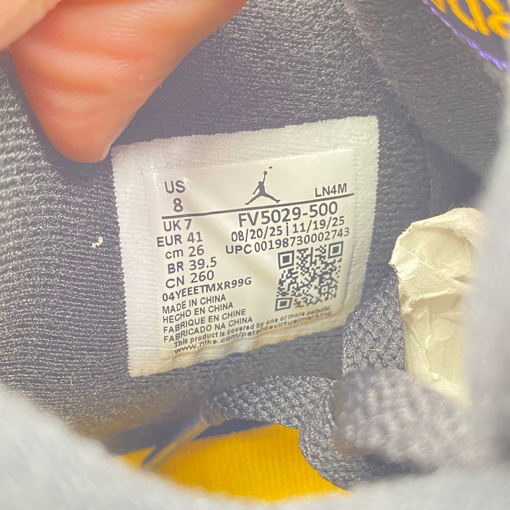 Air Jordan 4 Retro "Lakers" 2026 New Size 8