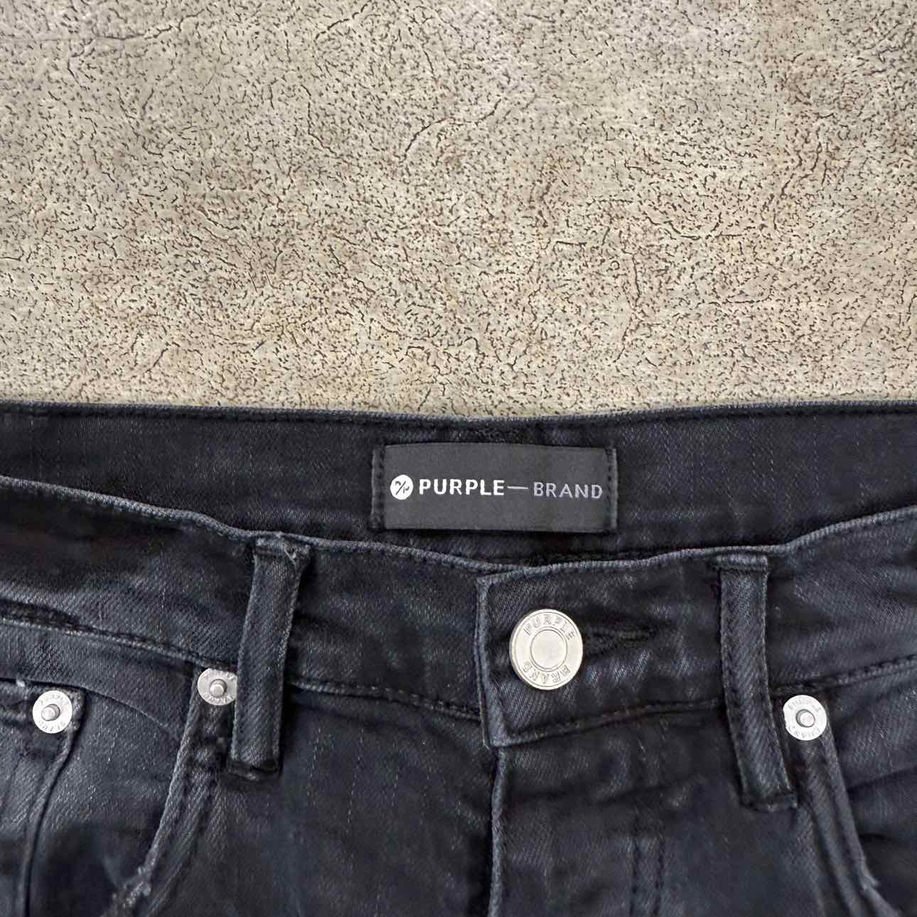 Purple Jeans &quot;KNEE RIPS&quot; Black Used Size 32