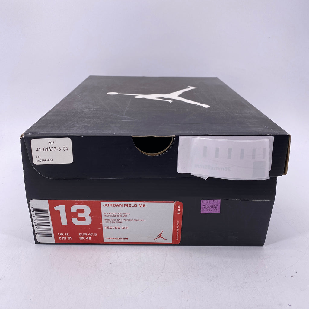 Air Jordan Melo M8 "Gym Red White Black" 2012 Used Size 13