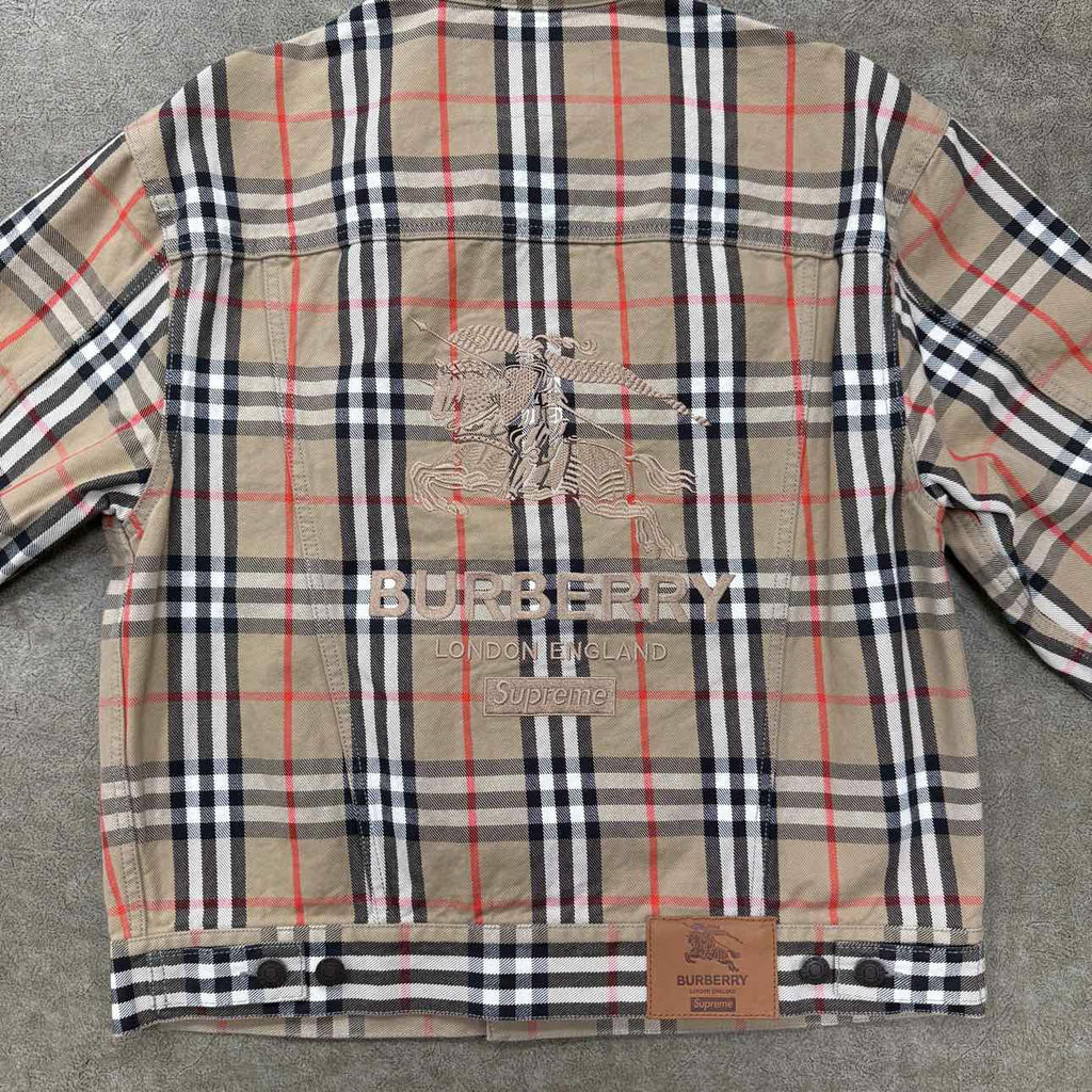 Supreme Jacket "BURBERRY DENIM" Beige New Size S