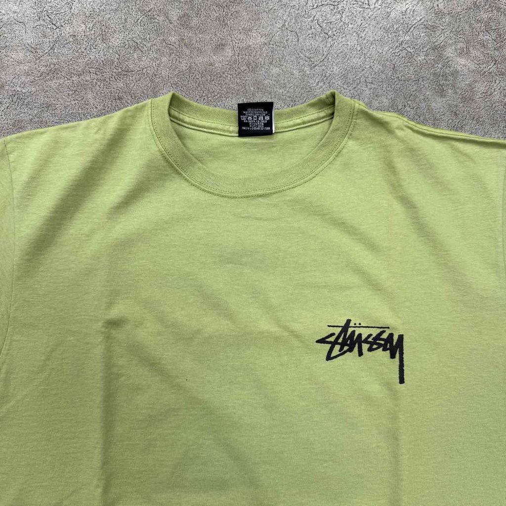 Stussy T-Shirt "CLASSROOM" Moss Used Size L