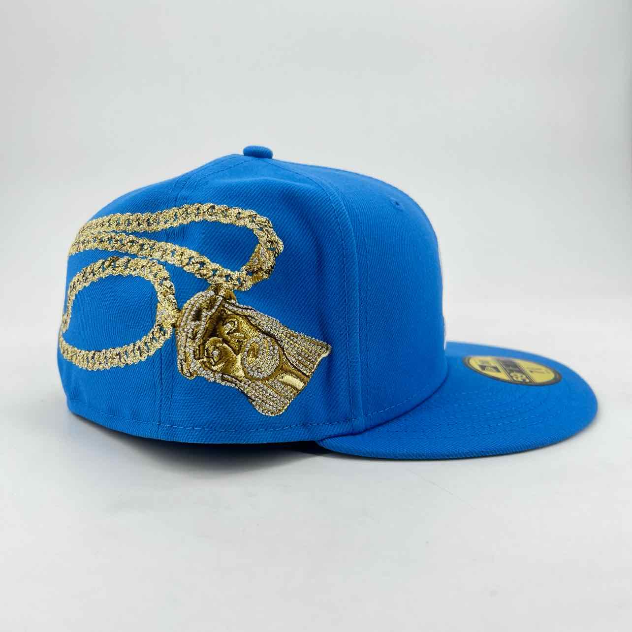 Supreme Fitted Hat "JESUS PIECE" New Baby Blue Size 7 3/8