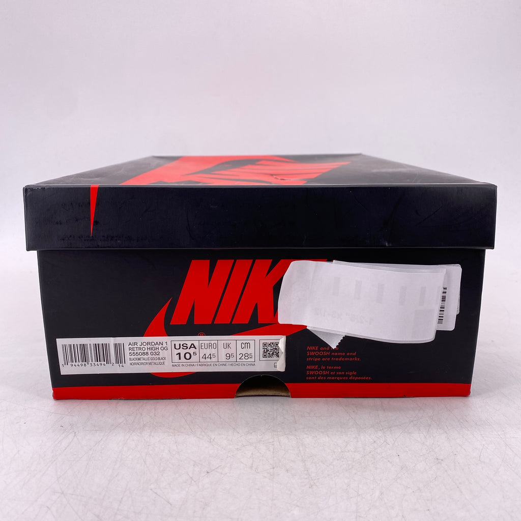 Air Jordan 1 Retro High OG "Black Metallic Gold" 2020 Used Size 10.5