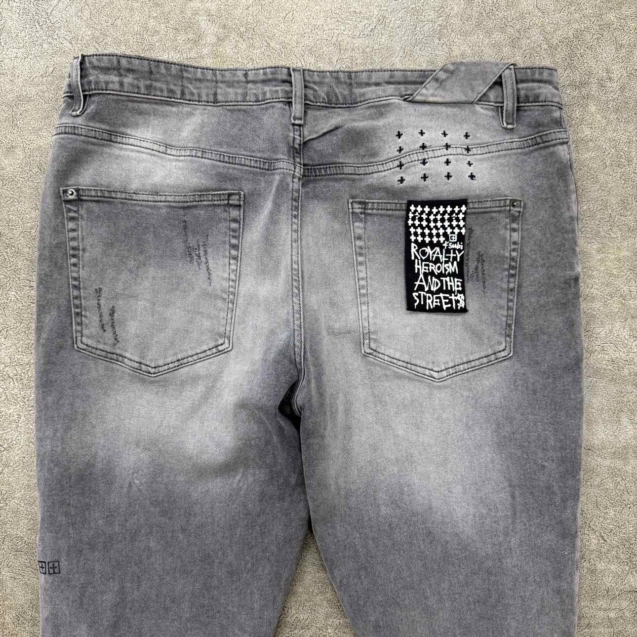 KSUBI Jeans &quot;RIPPED&quot; Grey Used Size 36