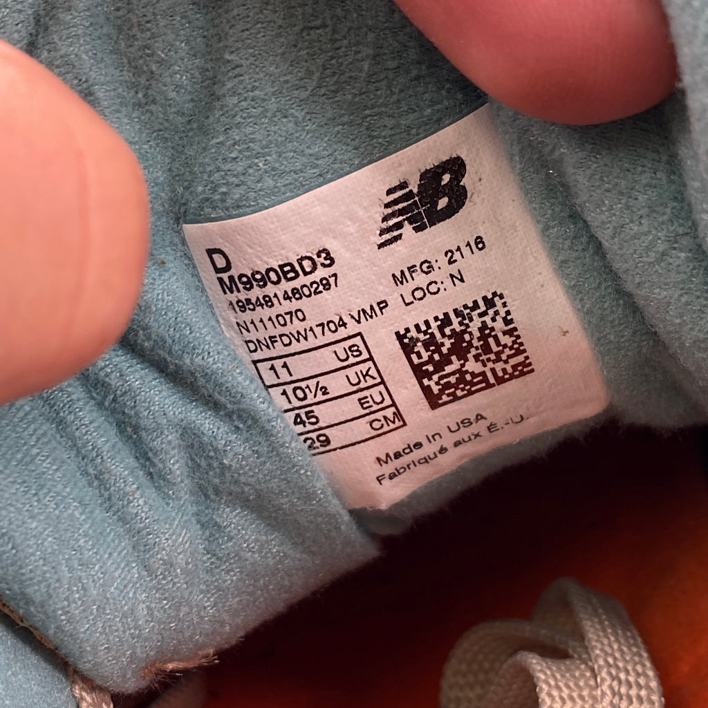 New Balance 990V3 "Bodega Here To Stay" 2021 Used Size 11
