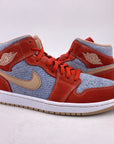 Air Jordan 1 Mid "Denim Red" 2021 Used Size 9.5