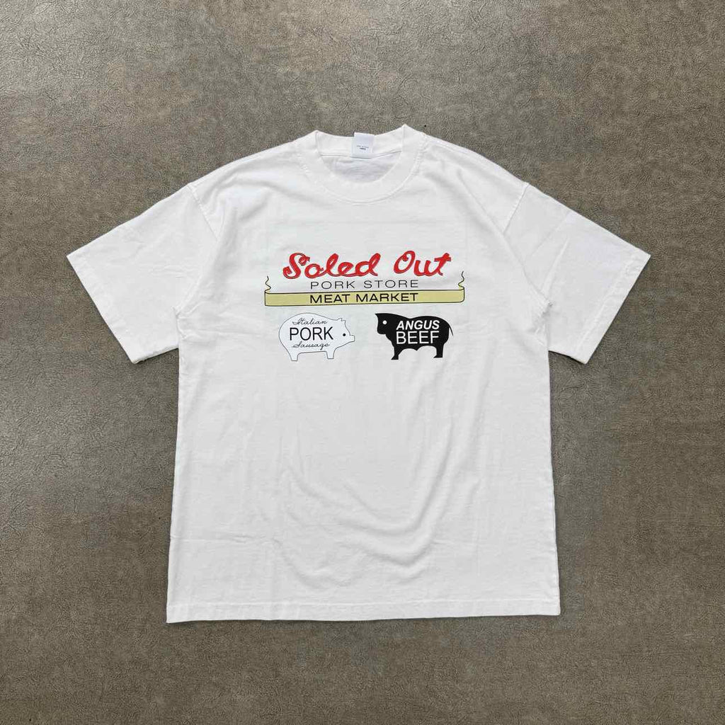Soled Out T-Shirt "MEAT STORE" White New Size XL
