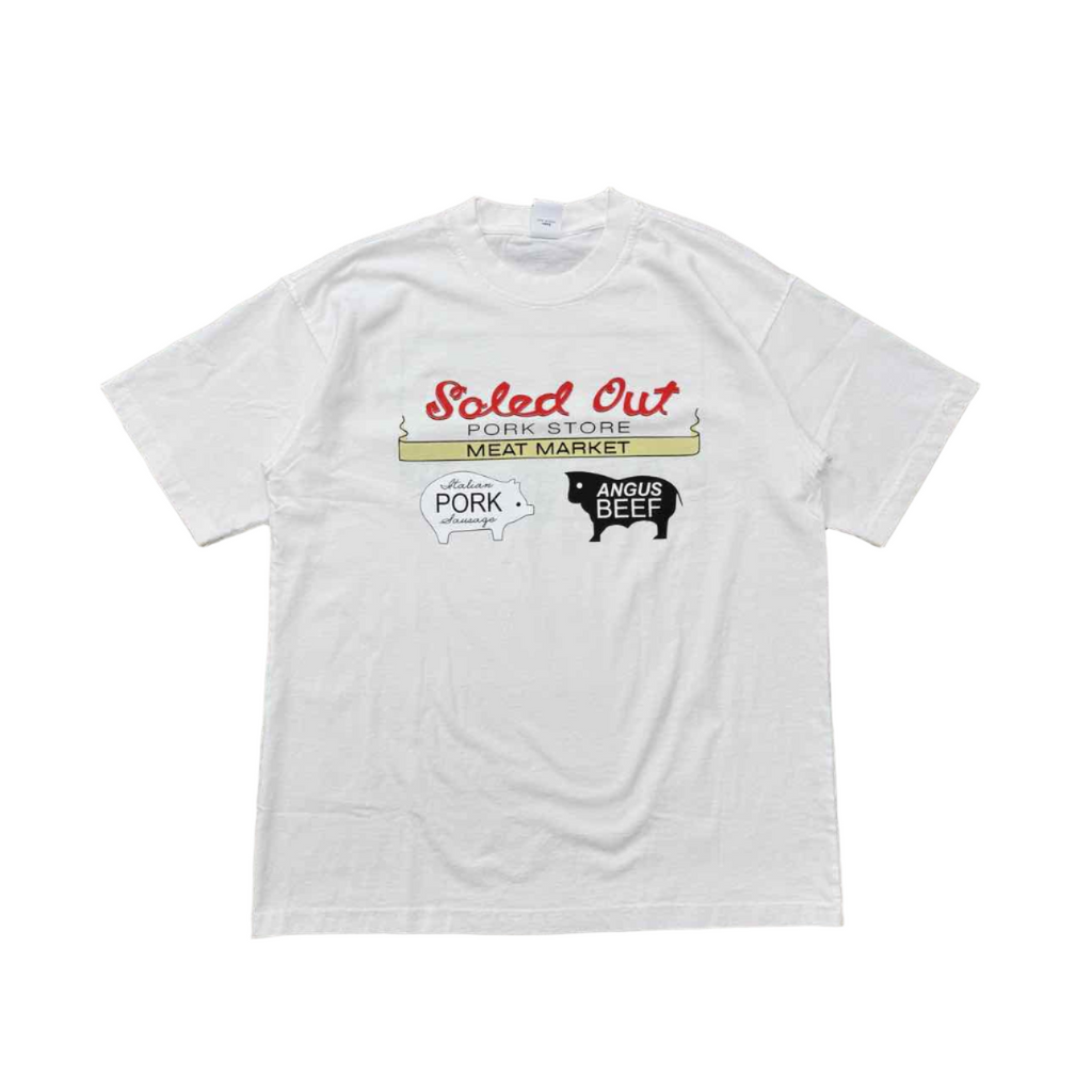 Soled Out T-Shirt "MEAT STORE" White New Size M