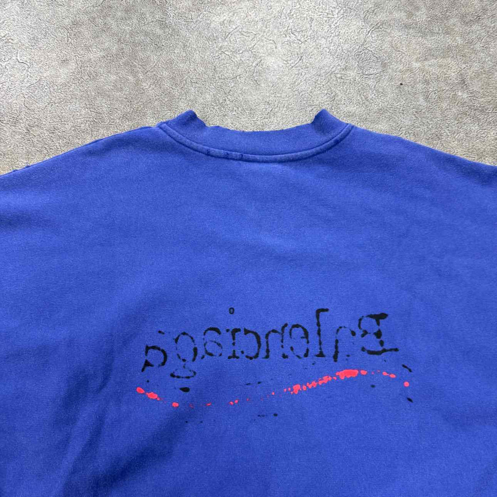 Balenciaga Crewneck Sweater "GRAFFITI COLA" Blue New Size 3