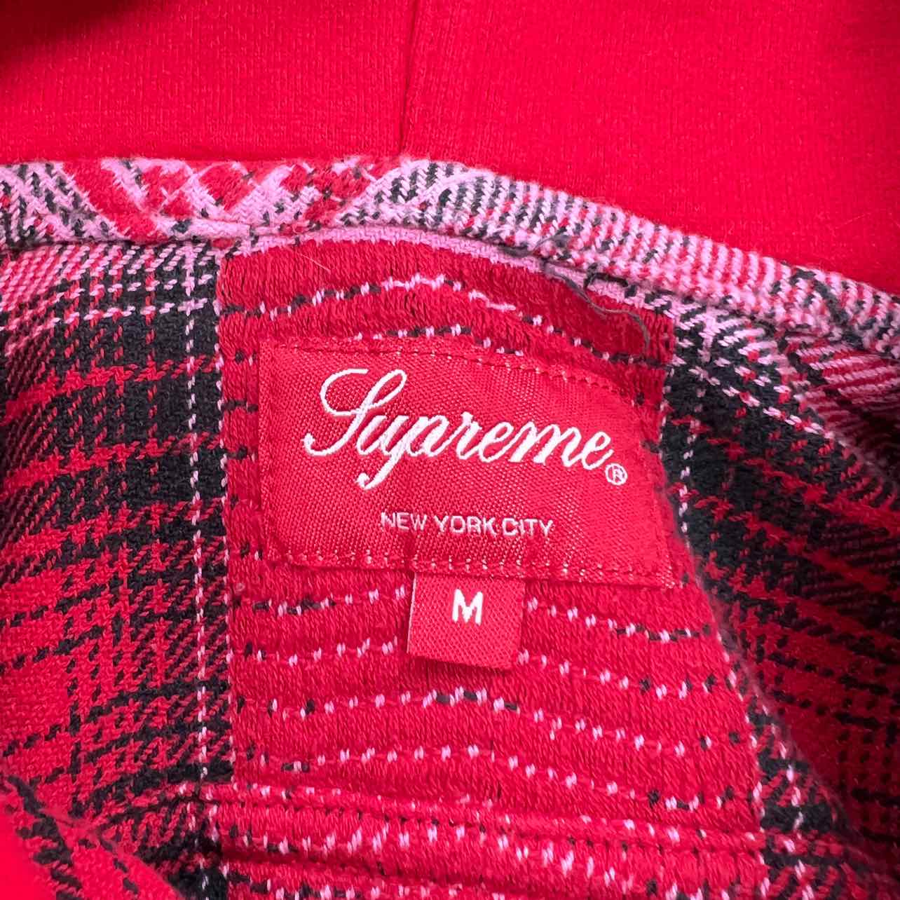 Supreme Flannel &quot;SHADOW PLAID&quot; Red Used Size M