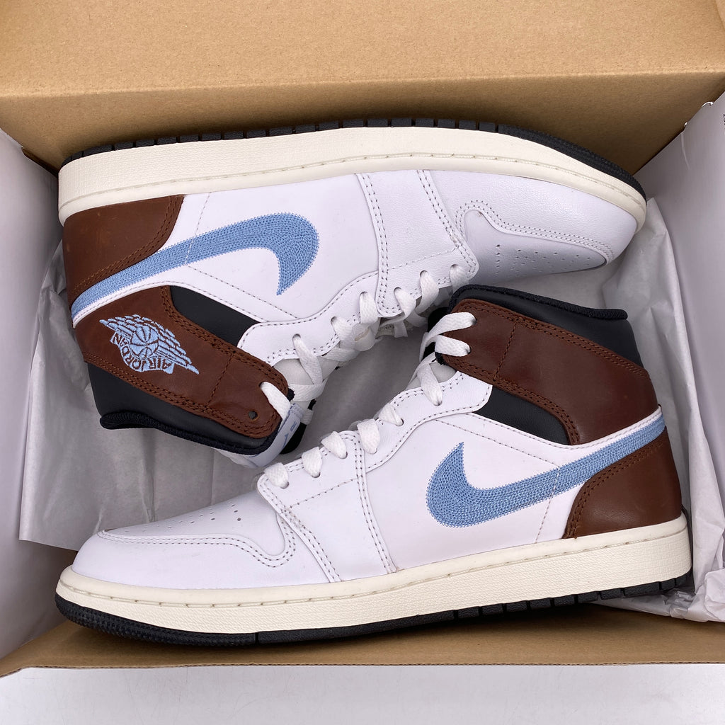 Air Jordan 1 Mid "Brown Blue Grey" 2024 New Size 9.5