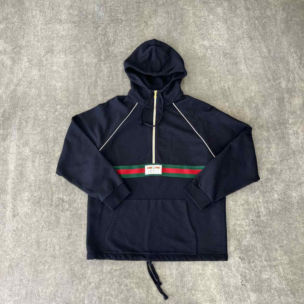 Gucci Hoodie "HALF ZIP" Black Used Size L